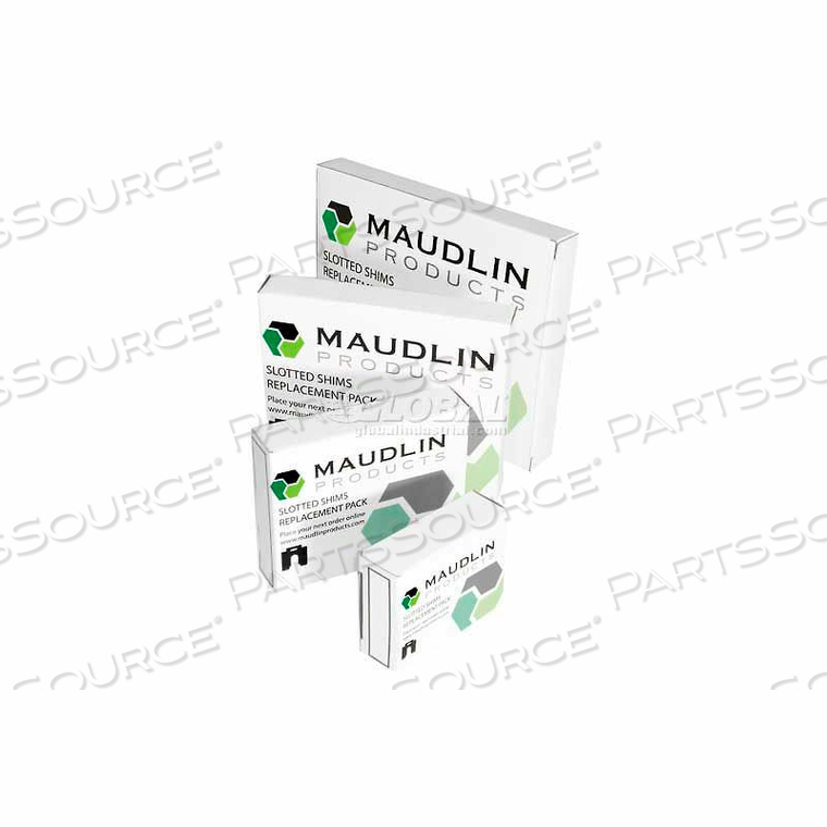 STAINLESS STEEL STRAIGHT LEG SLOTTED SHIM 20-PACK - SIZE B .010" THICKNESS - MADE IN USA by Maudlin Products