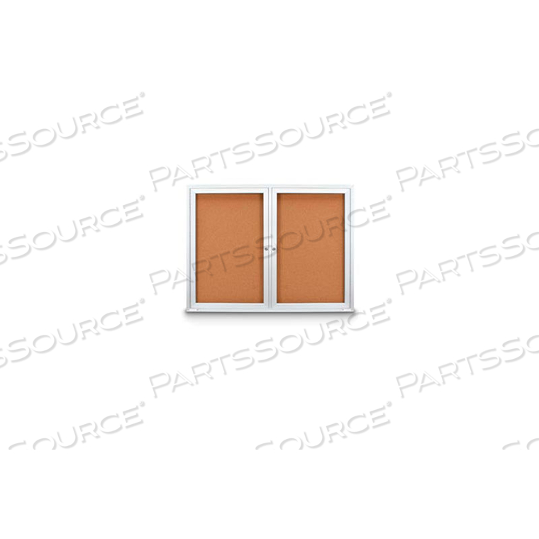 72"W X 36"H OUTDOOR COMBO BOARD W/TWO CORKBOARDS by United Visual Products