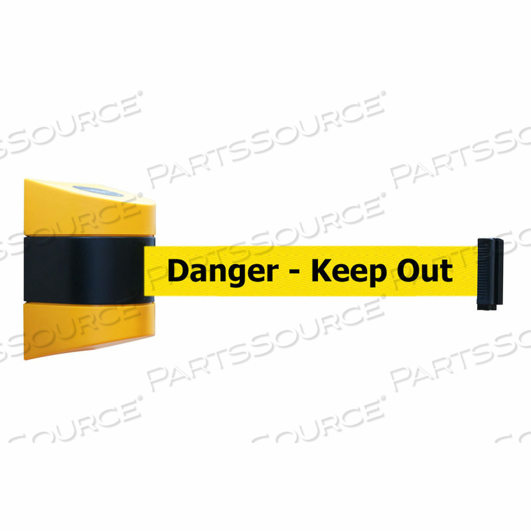 TENSABARRIER SAFETY CROWD CONTROL YELLOW 15' MAGNETIC WALL MOUNT WITH YELLOW "DANGER" BELT by Tensabarrier TENSABARRIER SAFETY CROWD CONTROL YELLOW 15' MAGNETIC WALL MOUNT WITH YELLOW "DANGER" BELT by Tensabarrier