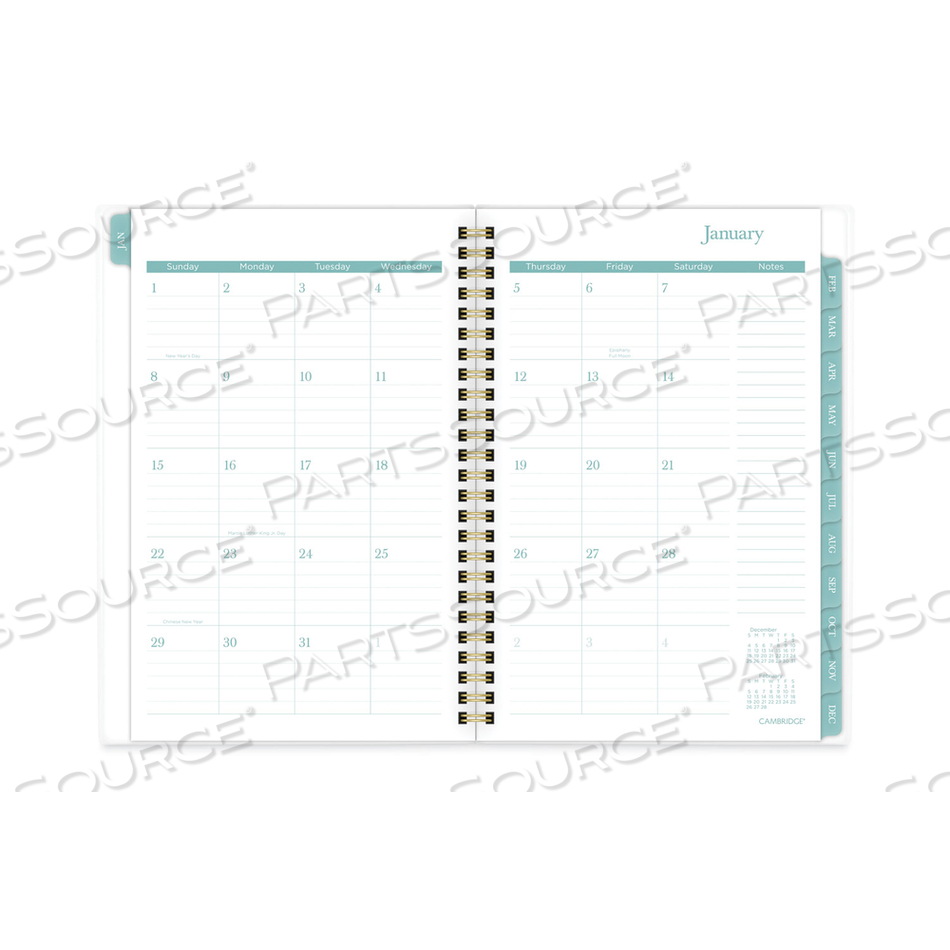 BALI WEEKLY/MONTHLY PLANNER, BALI LEAF ARTWORK, 8.5 X 5.5, GREEN/WHITE COVER, 12-MONTH (JAN TO DEC): 2023 