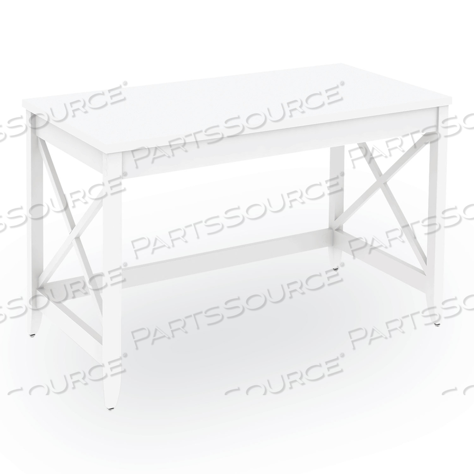 FARMHOUSE WRITING DESK, 47.24" X 23.62" X 29.53", WHITE by Workspace by Alera FARMHOUSE WRITING DESK, 47.24" X 23.62" X 29.53", WHITE by Workspace by Alera