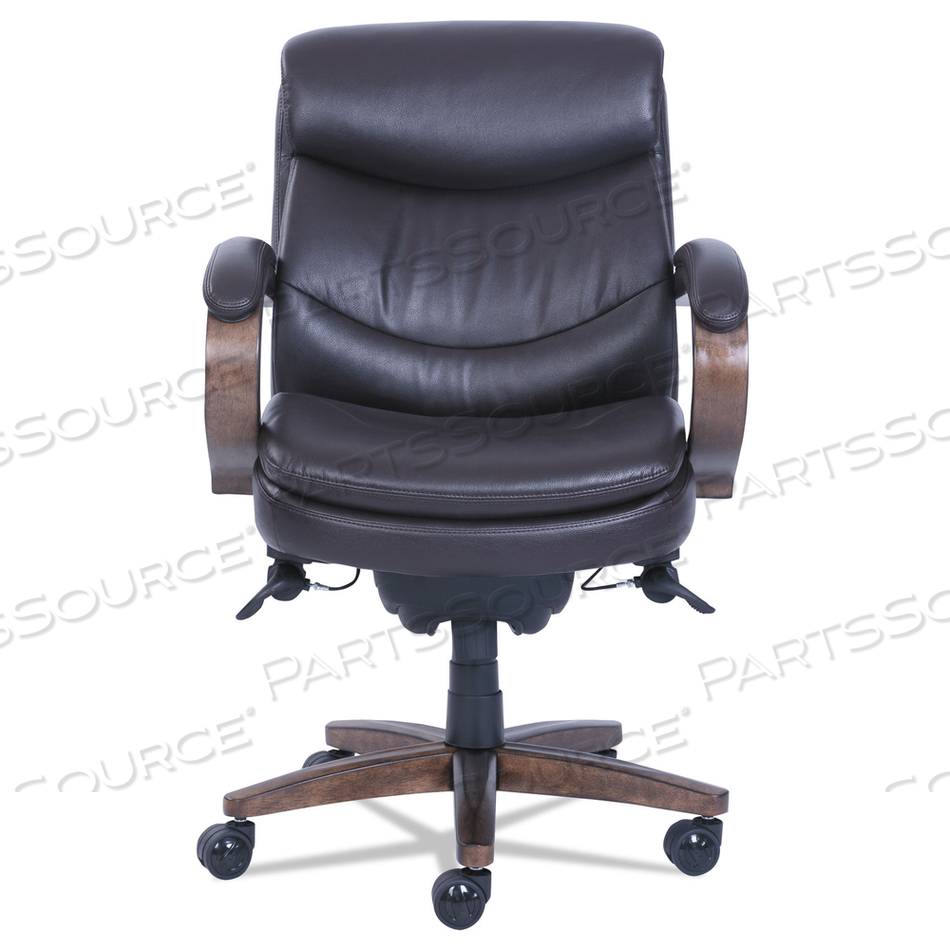 WOODBURY MID-BACK EXECUTIVE CHAIR, SUPPORTS UP TO 300 LB, 18.75" TO 21.75" SEAT HEIGHT, BROWN SEAT/BACK, WEATHERED SAND BASE 