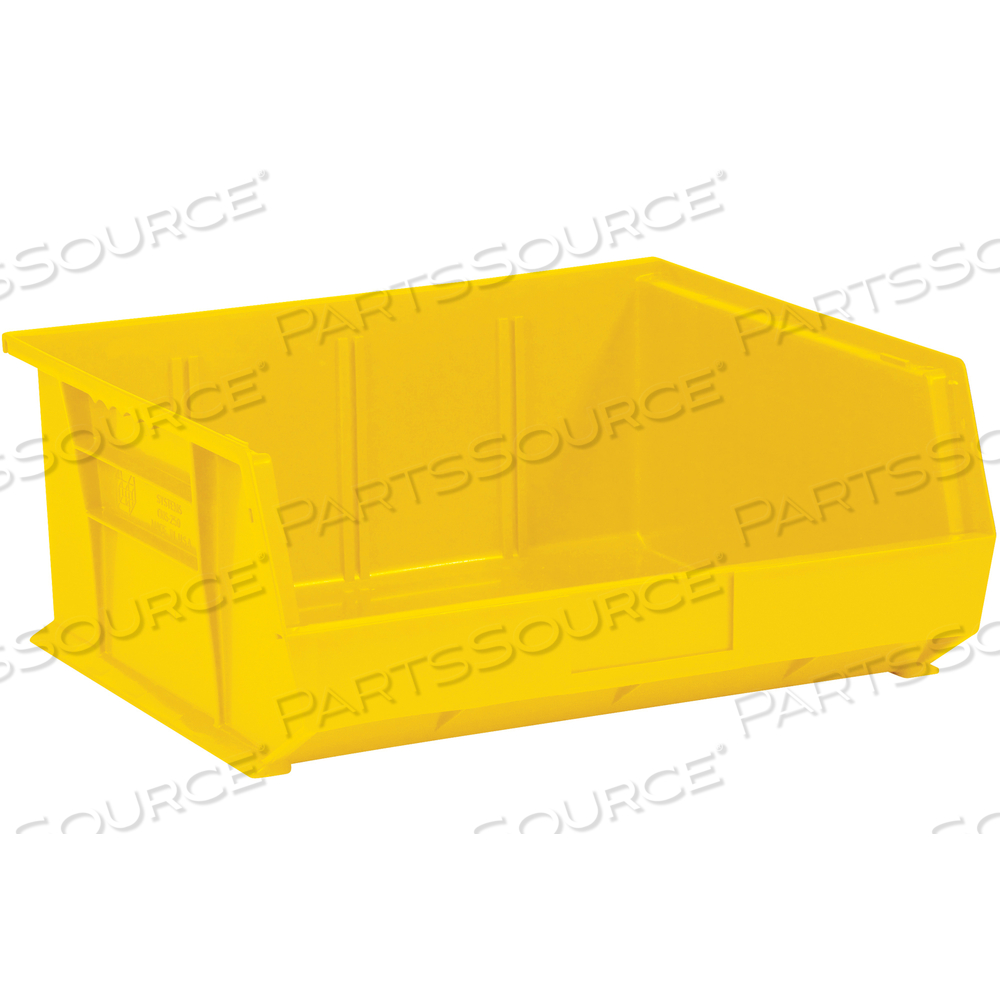 PLASTIC STACK & HANG BIN BOXES, 14 3/4" X 16 1/2" X 7", YELLOW, 6/CASE by BOX Partners (Box Acquisitions, LLC)