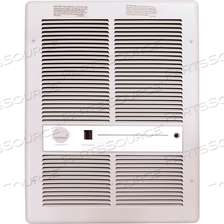 FAN FORCED WALL HEATER WITH SUMMER FAN SWITCH - 4800W 240V WHITE by TPI Corporation