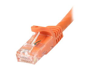 GIGABIT SNAGLESS RJ45 UTP CAT6 PATCH CABLE CORD - PATCH CABLE - RJ-45 (M) TO RJ-45 (M) - 10 FT - UTP - CAT 6 - MOLDED, SNAGLESS - ORANGE by StarTech.com Ltd. GIGABIT SNAGLESS RJ45 UTP CAT6 PATCH CABLE CORD - PATCH CABLE - RJ-45 (M) TO RJ-45 (M) - 10 FT - UTP - CAT 6 - MOLDED, SNAGLESS - ORANGE by StarTech.com Ltd.