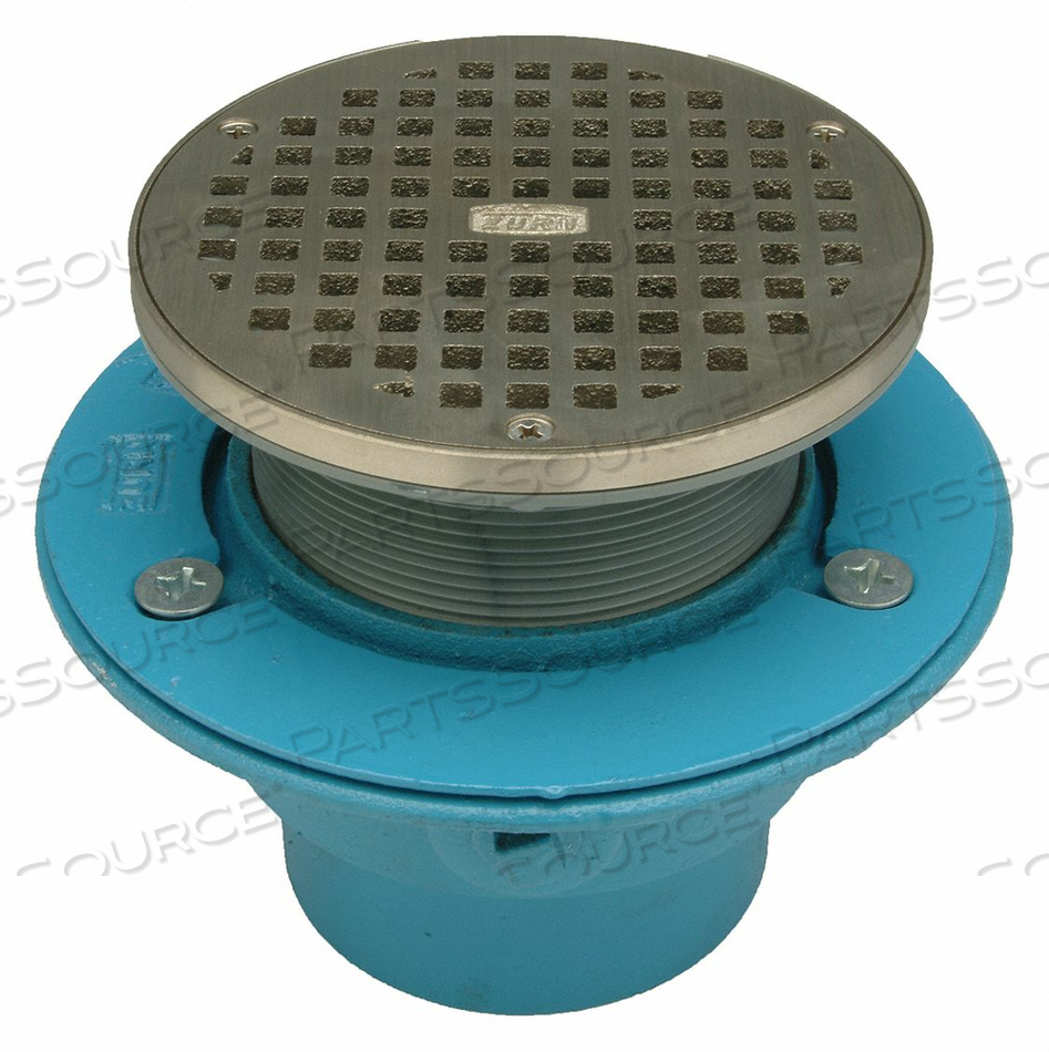 ROUND FLOOR DRAIN CAST IRON 3 IN NO HUB by Zurn Industries LLC