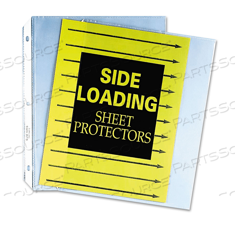 SIDE LOADING POLYPROPYLENE SHEET PROTECTORS, CLEAR, 2", 11 X 8.5 by C-Line