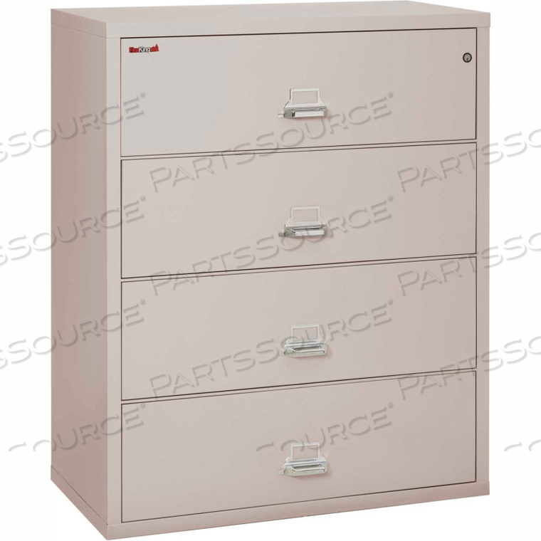 FIREPROOF 4 DRAWER LATERAL FILE CABINET LETTER-LEGAL SIZE 44-1/2"W X 22"D X 53"H - LT GRAY by Fire King FIREPROOF 4 DRAWER LATERAL FILE CABINET LETTER-LEGAL SIZE 44-1/2"W X 22"D X 53"H - LT GRAY by Fire King