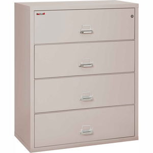 FIREPROOF 4 DRAWER LATERAL FILE CABINET LETTER-LEGAL SIZE 44-1/2"W X 22"D X 53"H - LT GRAY by Fire King