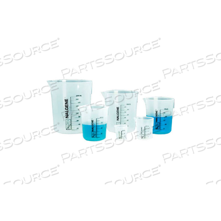 NALGENE POLYPROPYLENE GRIFFIN LOW-FORM PLASTIC BEAKER, 1000ML, CASE OF 12 by Thermo Fisher Scientific (Asheville)