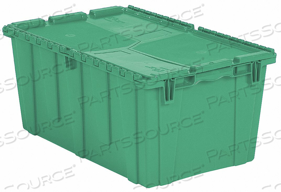 E3380 ATTACHED LID CONTAINER 2.3 CU FT. GREEN by Lewisbins