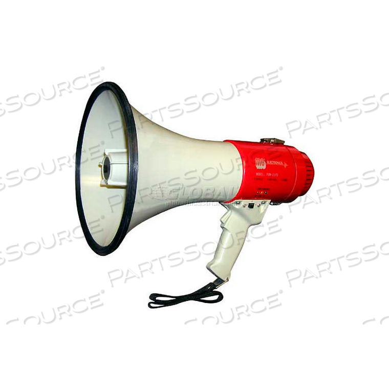 25 WATT PIEZO DYNAMIC MEGAPHONE WITH PISTOL GRIP, BUILT-IN SIREN & WHISTLE 