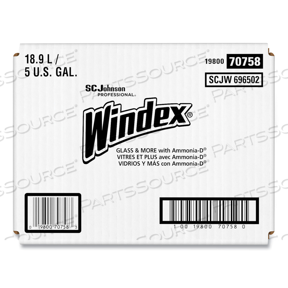 GLASS CLEANER WITH AMMONIA-D, 5 GAL BAG-IN-BOX DISPENSER by Windex