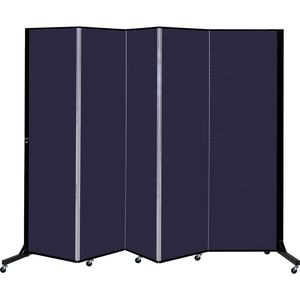 5 PANEL LIGHT-DUTY PORTABLE ROOM DIVIDER, 6'5"H X 9'5"L, FABRIC COLOR: NAVY by Screenflex