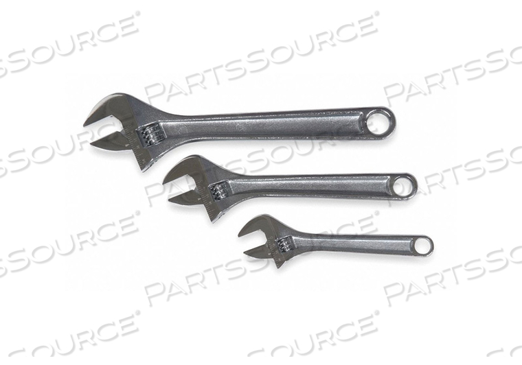 ADJ. WRENCH SET 6  8  10 CHROME 3 PC. by Westward