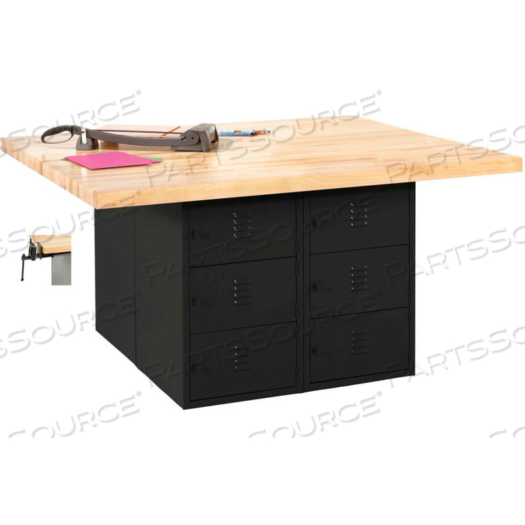 FOUR-STATION WORKBENCH - 4 VISES - BLACK by Diversified Woodcrafts