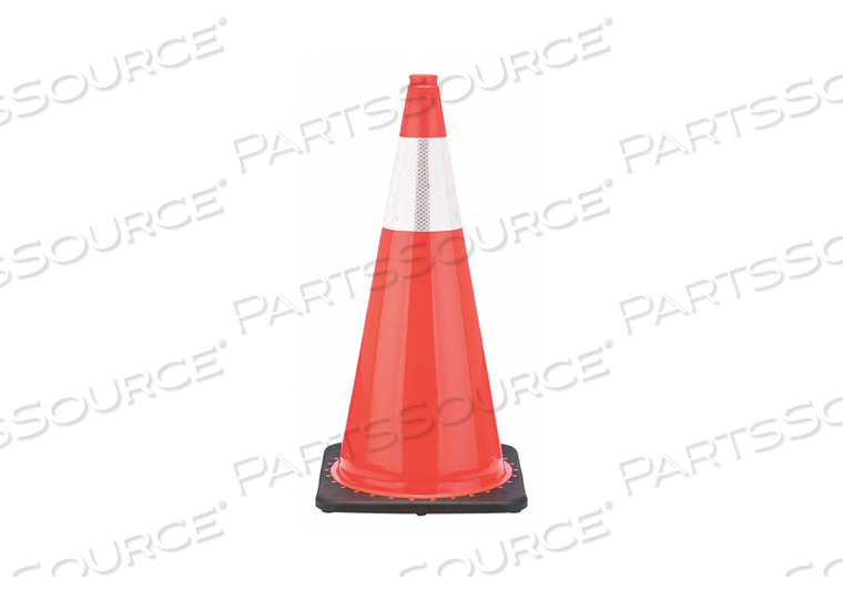 TRAFFIC CONE, DAY OR LOW SPEED ROADWAY (40 MPH OR LESS), REFLECTIVE, 28 IN CONE HT, ORANGE, STD CONE by JBC Safety Plastic, Inc.