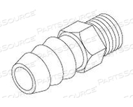 ADAPTER, 3/16 IN BARB X #10-32 MALE THREAD, 1-3/16 IN ID, 5/16 IN OD TUBE, BRASS 