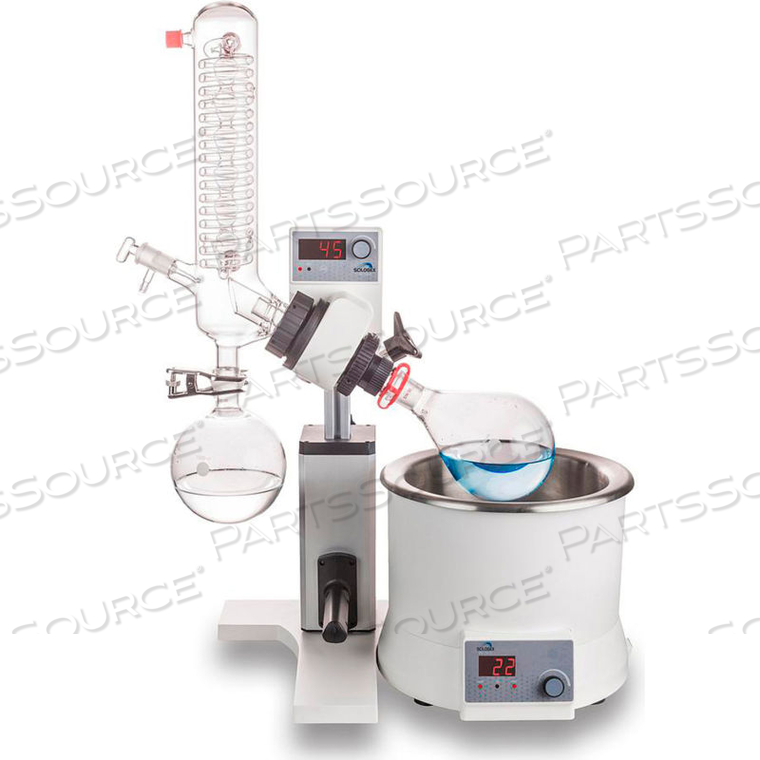 RE100-S LED ROTARY EVAPORATOR, VERTICAL COILED CONDENSER, MANUAL LIFT by Scilogex, LLC RE100-S LED ROTARY EVAPORATOR, VERTICAL COILED CONDENSER, MANUAL LIFT by Scilogex, LLC