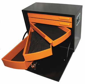 FIVE DRAWER ROAD BOX ORANGE/BLACK STEEL by Swivel