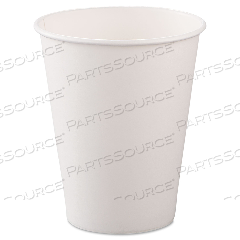 SINGLE-SIDED POLY PAPER HOT CUPS, 8 OZ, WHITE, 50/BAG by Solo