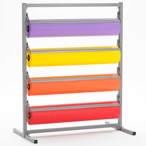 HORIZONTAL PAPER DISPENSER WITH CUTTER FOR 36"W X 9" DIAMETER ROLLS, 4 ROLL CAPACITY by Bulman Products Inc HORIZONTAL PAPER DISPENSER WITH CUTTER FOR 36"W X 9" DIAMETER ROLLS, 4 ROLL CAPACITY by Bulman Products Inc