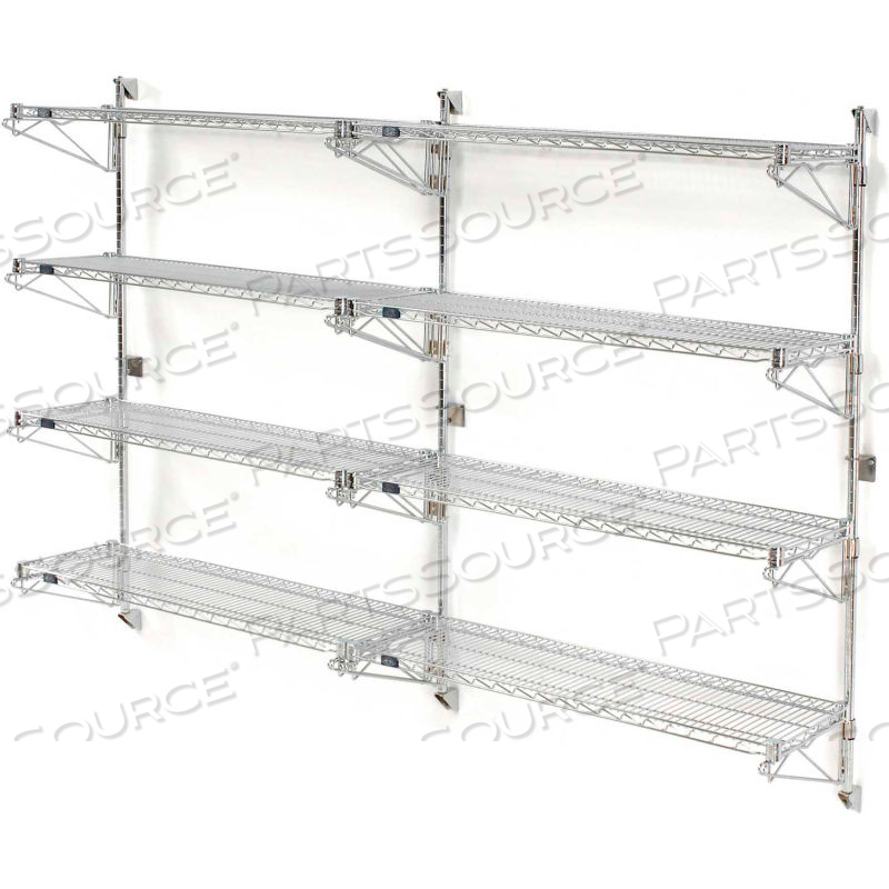 NEXEL CHROME WALL MOUNT WIRE SHELVING 54"W X 14"D X 63"H 4 - SHELF ADD-ON by Approved Vendor