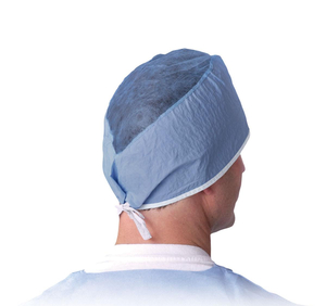 SCRIM DISPOSABLE TIE-BACK SURGEON CAPS, BLUE by Medline Industries, Inc.