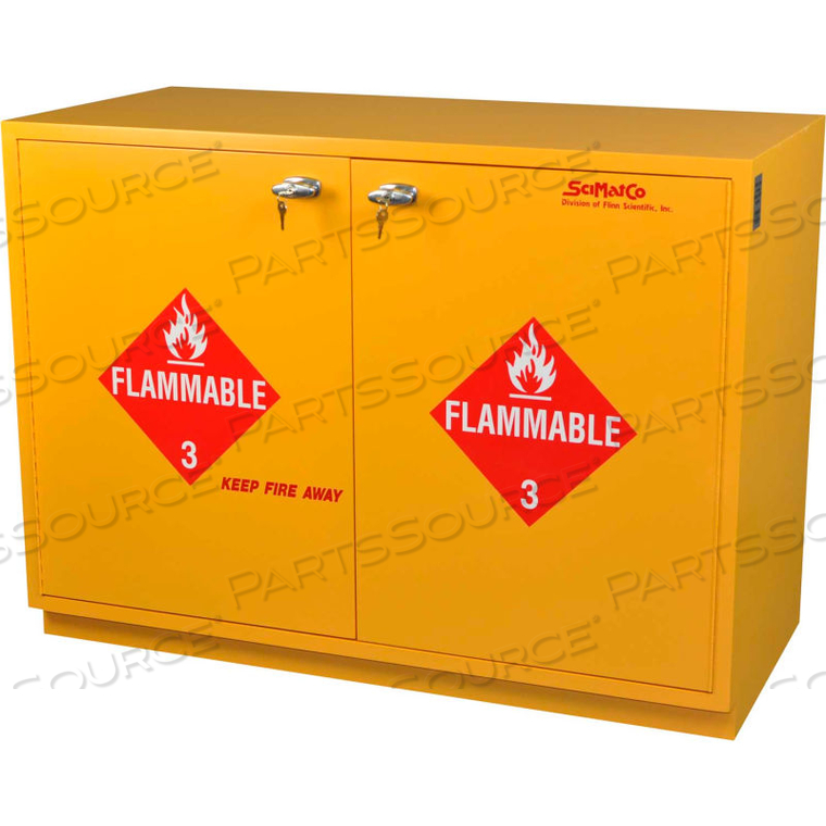 24 GALLON, UNDER-THE-COUNTER FLAMMABLE CABINET, LEFT HINGE, SELF-CLOSING, 23"W X 22"D X 35-1/2"H 