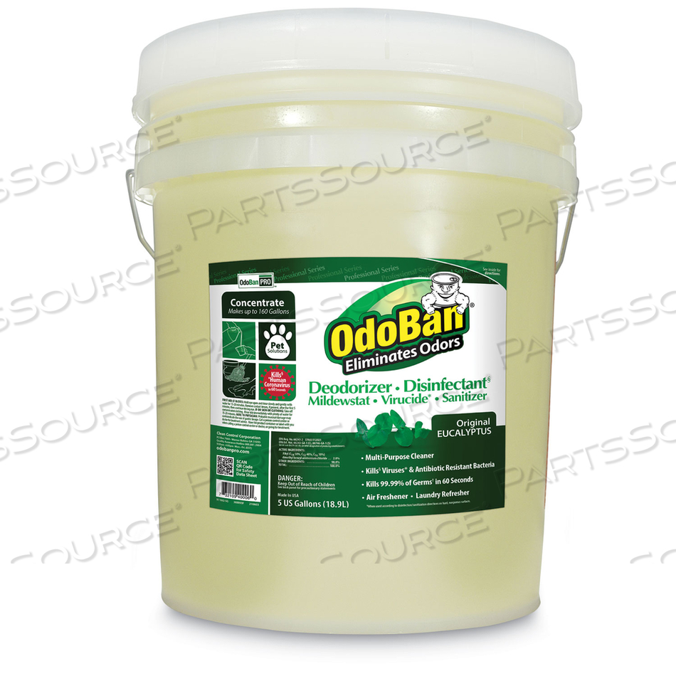 CONCENTRATED ODOR ELIMINATOR AND DISINFECTANT, EUCALYPTUS, 5 GAL PAIL by Odoban