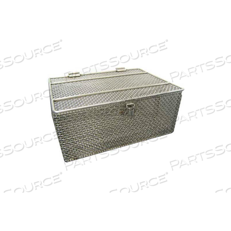 STEEL WIRE BASKET WITH LID 14 X 10 X 6 STAINLESS STEEL - PRICE EACH FOR QTY 5+ by Marlin Steel Wire Products Inc