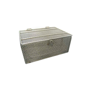 STEEL WIRE BASKET WITH LID 14 X 10 X 6 STAINLESS STEEL - PRICE EACH FOR QTY 5+ by Marlin Steel Wire Products Inc