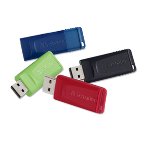 STORE 'N' GO USB FLASH DRIVE, 16 GB, ASSORTED COLORS, 4/PACK by Verbatim