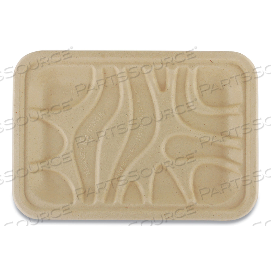FIBER TRAYS, PLA LINED, PFAS FREE, 1-COMPARTMENT, 8.2 X 5.7 X 0.7, NATURAL, PAPER by World Centric FIBER TRAYS, PLA LINED, PFAS FREE, 1-COMPARTMENT, 8.2 X 5.7 X 0.7, NATURAL, PAPER by World Centric