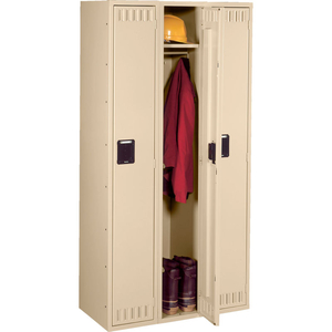 STEEL LOCKER - SINGLE TIER NO LEGS 3 WIDE 12X15X72 ASSEMBLED, SAND by Tennsco Corp.