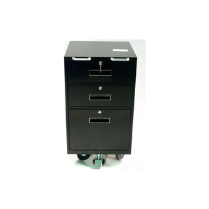 BUS TELLER PEDESTAL CABINET - 2 DRAWERS 1 LEGAL DRAWER 18"W X 19"D X 31-7/8 BLACK by Fenco