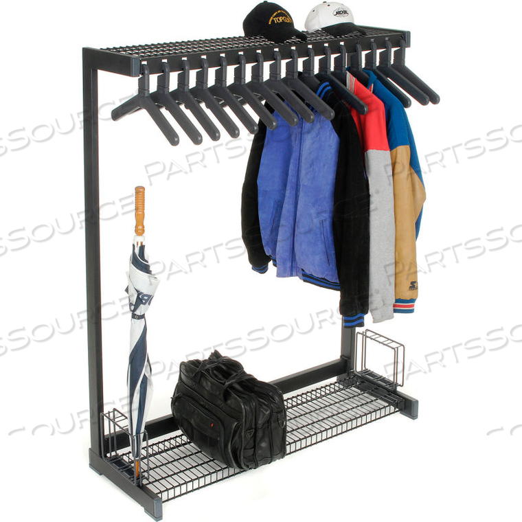 48"W FLOOR RACK WITH 16 HANGERS - BLACK by Magnuson Group 48"W FLOOR RACK WITH 16 HANGERS - BLACK by Magnuson Group