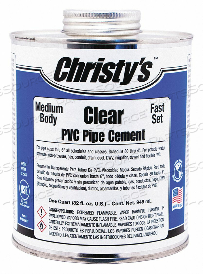 PIPE CEMENT CLEAR 32 OZ. by Christy's