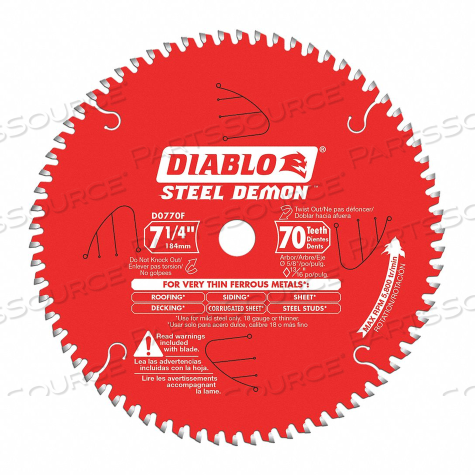 CIRCULAR SAW BLADE BLADE DIA 7-1/4 IN. by Diablo