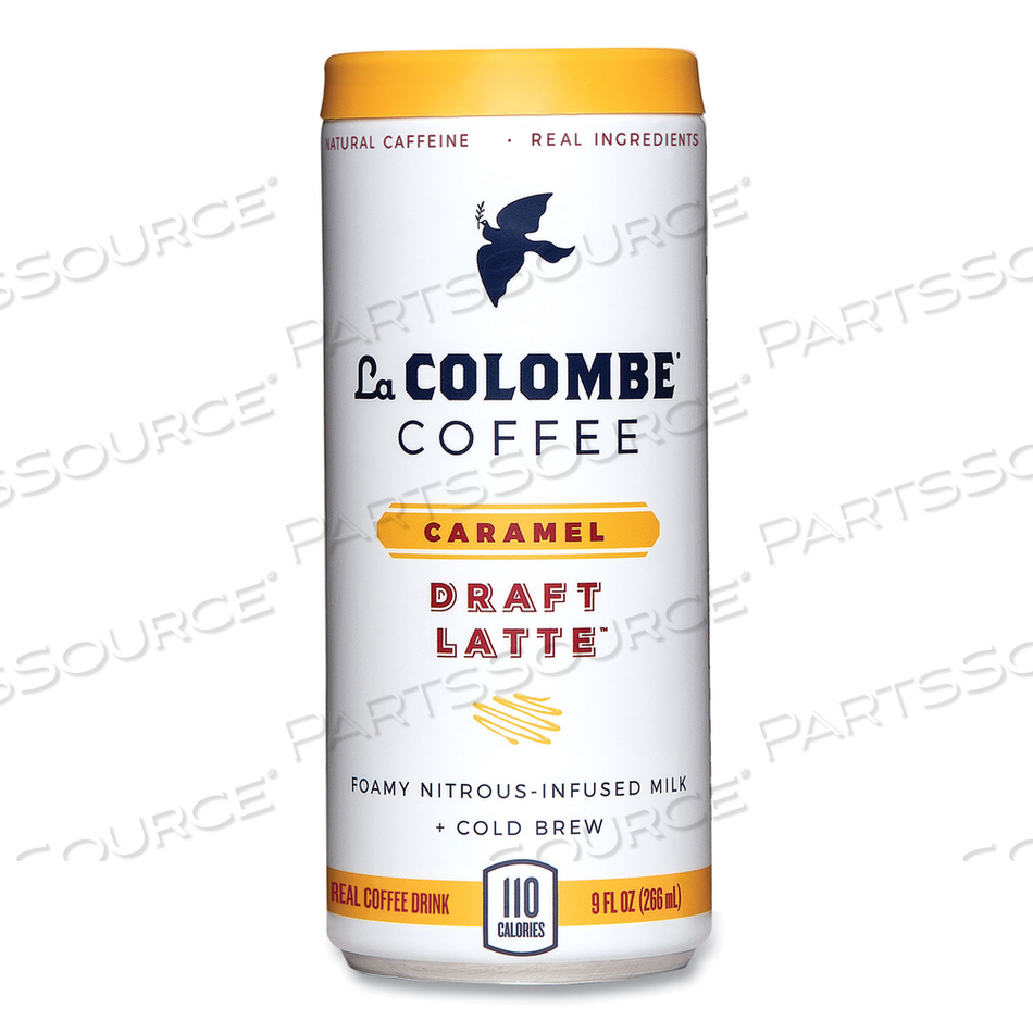 COLD BREW DRAFT LATTE, CARAMEL, 9 OZ CAN, 12/CARTON 