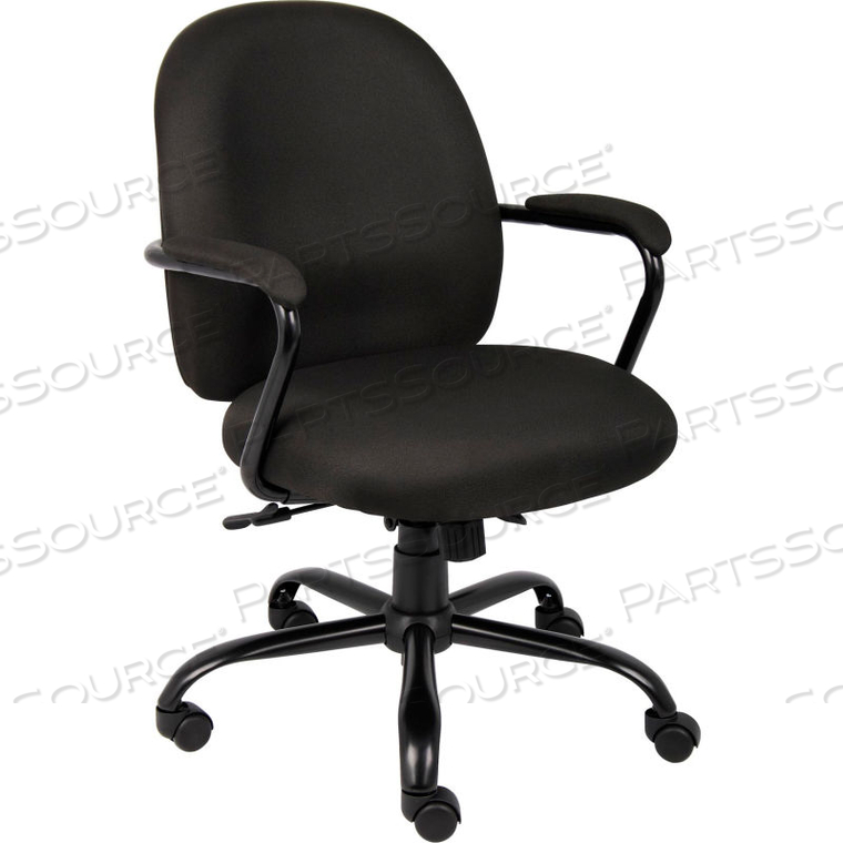 HEAVY DUTY TASK CHAIR - FABRIC - MID BACK - BLACK by Boss HEAVY DUTY TASK CHAIR - FABRIC - MID BACK - BLACK by Boss
