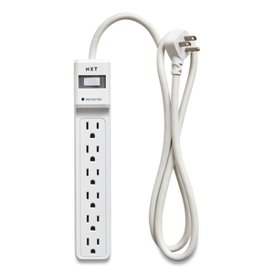 SURGE PROTECTOR, 6 AC OUTLETS, 4 FT CORD, 600 J, WHITE by NXT Technologies