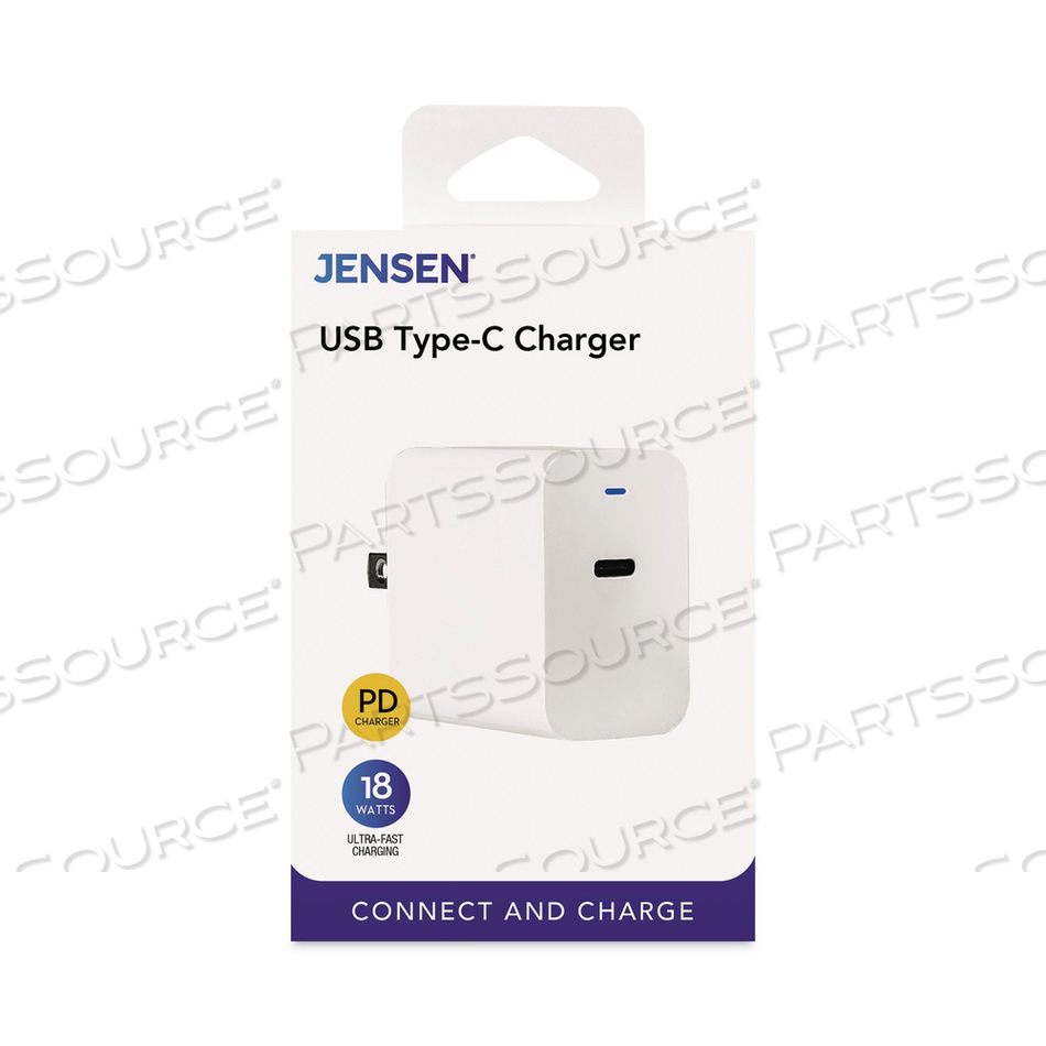 USB TYPE C CHARGER, 18 W, WHITE 