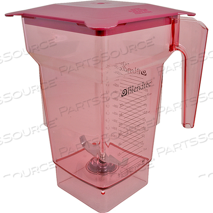 FOUR SIDED JAR, RED, W/ LID by Blendtec