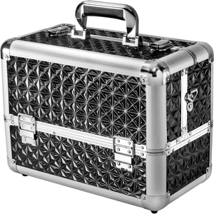 CHΘRI BLISS COSMETIC CASE CC-200, ALUMINUM, BLACK, 15"L X 12"W X 9"H by Barska