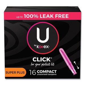 U BY KOTEX CLICK COMPACT TAMPONS, SUPER PLUS ABSORBENCY, 16/PACK, 8 PACKS/CARTON by Kotex