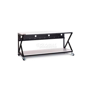 72" PERFORMANCE 300 SERIES LAN STATION WITH FULL BOTTOM SHELF, FOLKSTONE GRAY by Kendall Howard LLC