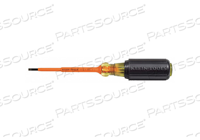 INSULATED 1/8 IN SLOTTED SCREWDRIVER, 4 IN by Klein Tools