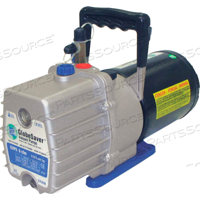 VACUUM PUMP, 34 OZ OIL CAPACITY, 6 CFM by National Refrigeration Company VACUUM PUMP, 34 OZ OIL CAPACITY, 6 CFM by National Refrigeration Company