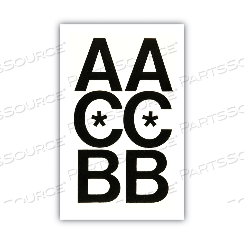 PRESS-ON VINYL UPPERCASE LETTERS, SELF ADHESIVE, BLACK, 3"H by Chartpak